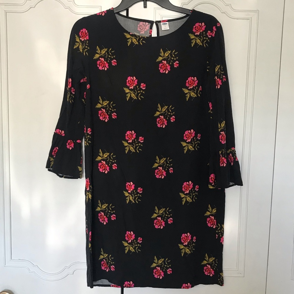 Black and floral dress.